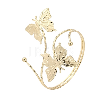 Butterfly Alloy Arm Cuff Bangles for Girl Women LS-AJEW-A063-01H-G-1