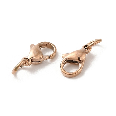 304 Stainless Steel Lobster Claw Clasps STAS-K155-B-11RG-1