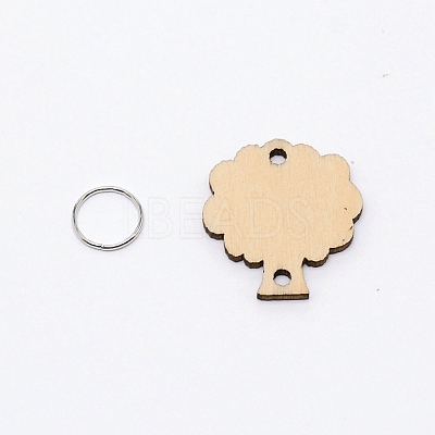 Tree Shape Unfinished Wood Cutouts Ornaments WOOD-WH0115-50-1