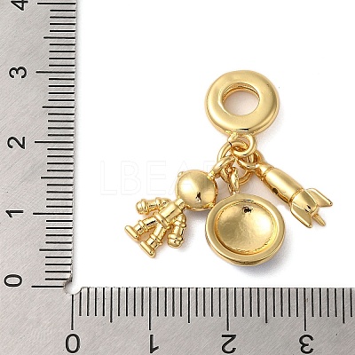 Rack Plating Brass Blue Enamel European Dangle Charms X-KK-P279-31G-1