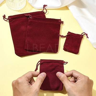 30Pcs Rectangle Velvet Pouches TP-FS0001-02B-1