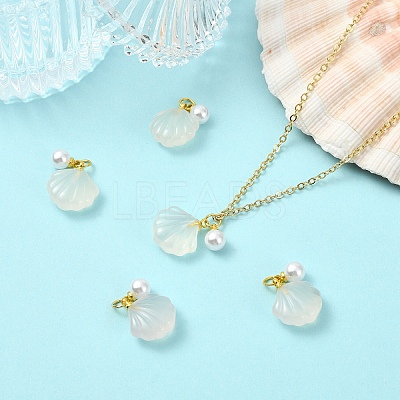 5Pcs Natural Agate Shell Shaped Pendants G-YW0002-43-1
