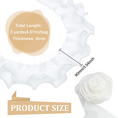 5 Yards 2-Layer Polyester Pleated Ribbon OCOR-FG0002-05B-1