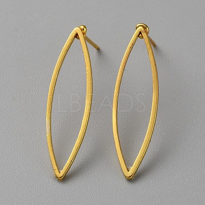 Golden Brass Hollow Geometry Stud Earrings EJEW-WH0012-127F-1