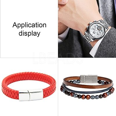 304 Stainless Steel Matte Magnetic Bracelet Clasps STAS-PH0018-11-WH-1