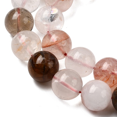 Natural Hematoid Quartz Round Beads Strands G-N0078-10mm-06-01-1
