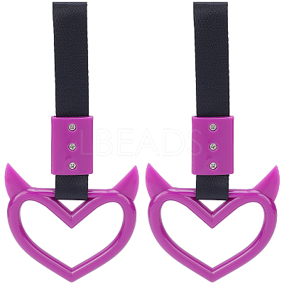 2Pcs ABS Plastic Devil Heart Rear Bumper Warning Handle Ring HJEW-SP0001-51C-1