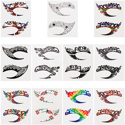 11Pcs 11 Styles Luminous Removable Temporary Water Proof Tattoos Paper Stickers Set DIY-GF0010-79-1