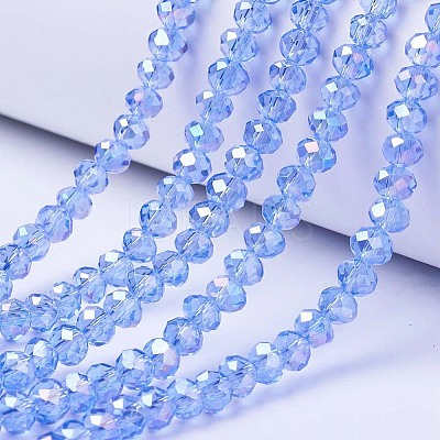 Electroplate Glass Beads Strands X-EGLA-A034-T10mm-B09-1