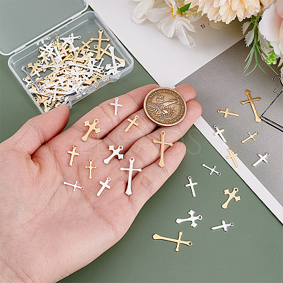 100Pcs 10 Styles Brass Pendants KK-PH0012-23A-1