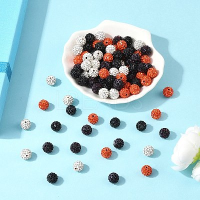 Halloween Theme Pave Disco Ball Beads RB-L037-04-1