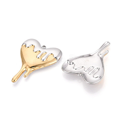 304 Stainless Steel Melting Heart Pendants STAS-T073-73GP-1