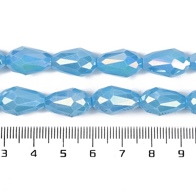 Opaque Solid Color Electroplate Glass Beads Strands EGLA-N013-P6mm-B10-1