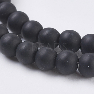 Black Stone Beads Strands G-G508-7-1