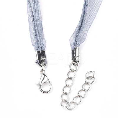 Waxed Cord and Organza Ribbon Necklace Making NCOR-T002-319-1