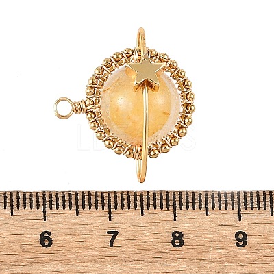 Natural Yellow Hematoid Quartz Copper Wire Wrapped Pendants PALLOY-TA00426-03-1