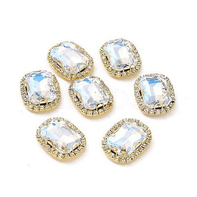 Rectangle Octagon Sew on Rhinestone X1-DIY-E062-02G-01-1