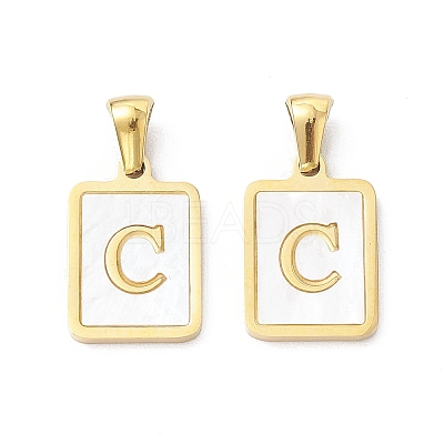 Ion Plating(IP) 304 Stainless Steel Pave Shell Pendants STAS-G327-01G-C-1