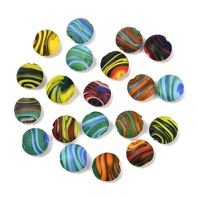 Handmade Frosted Lampwork Beads LAMP-E039-02-1