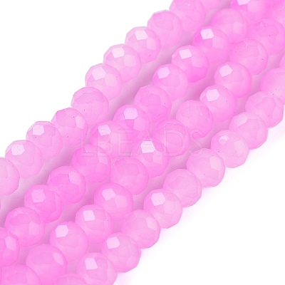 Baking Paint Imitation Jade Glass Bead Strands X-DGLA-A034-J6MM-A49-1