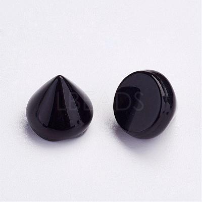 Natural Black Agate Cabochons G-P287-B04-1