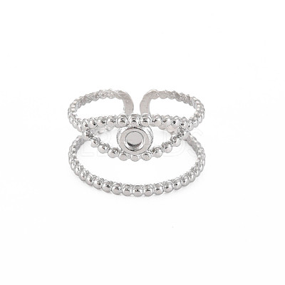 Tarnish Resistant 304 Stainless Steel Open Pad Ring Cabochon Settings STAS-S119-157P-1