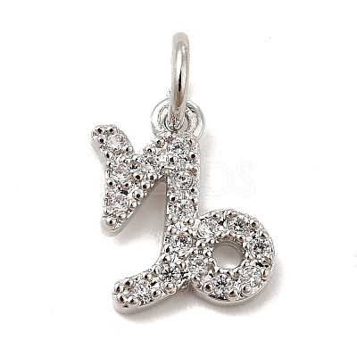 Brass Micro Pave Cubic Zirconia Charms KK-E077-02P-05-1