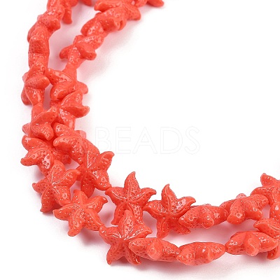 Synthetic Coral Dyed Carved Beads Strands CORA-K009-06B-01-1
