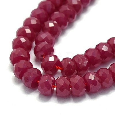 Lab Grown Red Corundum Beads Strands G-G106-A45-03-1-1