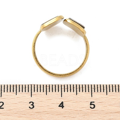 Rectangle 304 Stainless Steel Paua Shell Cuff Rings for Women RJEW-G346-04G-01-1