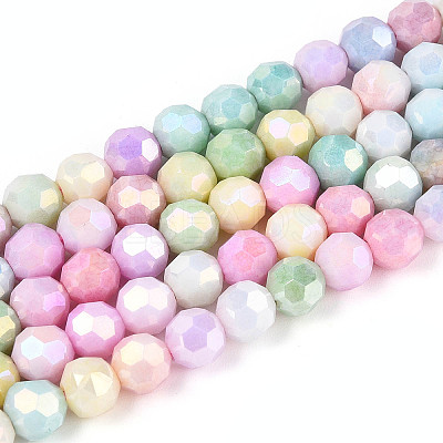 Anti-Tarnish Electroplate Glass Beads Strands X-EGLA-T021-6mm-15-12-1