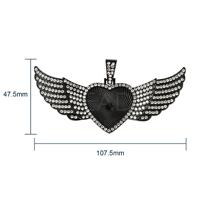 Alloy Pendant Cabochon Settings X-PALLOY-S107-001EB-RS-1