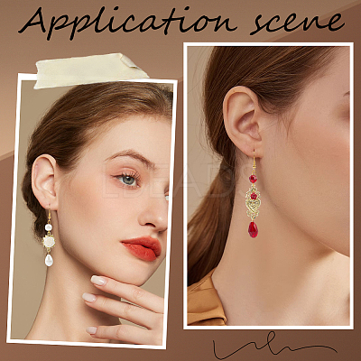 DIY Red Gothic Rose Flower Alloy Earring Making Kit DIY-SC0024-35-1
