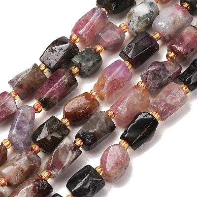 Natural Multicolor Tourmaline Beads Strands G-D110-H02-02-1