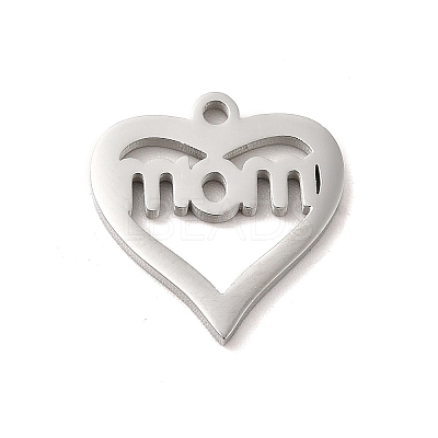 Non-Tarnish Mother's Day Theme 304 Stainless Steel Pendants STAS-E171-03P-04-1