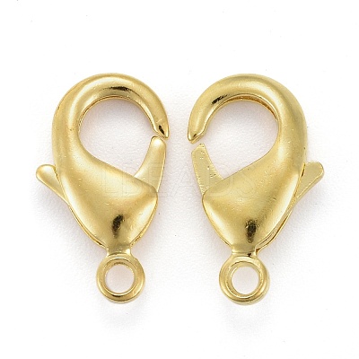 Brass Lobster Claw Clasps X-KK-903-G-NF-1