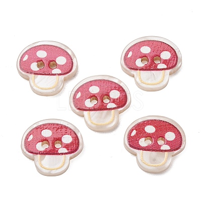 2-Hole Printed Opaque Resin Buttons RE-CBA2C75-04F-1