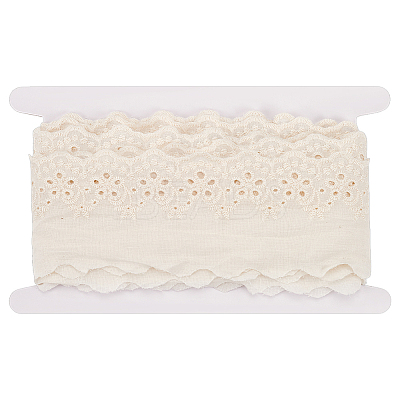 5 Yards Cotton Embroidery Flower Lace Ribbons SRIB-MA0001-04-1