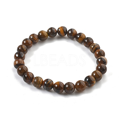 Natural Tiger Eye Bead Stretch Bracelets BJEW-K212-B-028-1