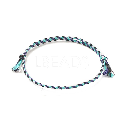 5Pcs Macrame Cotton Braided Cord Anklets Set AJEW-AN00486-04-1