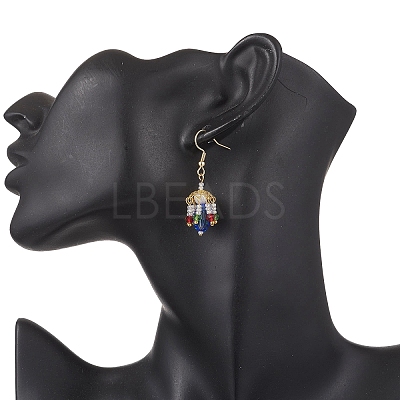 Glass Lantern Dangle Earrings EJEW-MZ00629-01-1