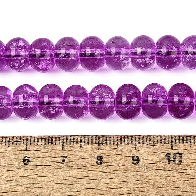 Crackle Transparent Glass Beads Strands GLAA-N074-02B-14-1