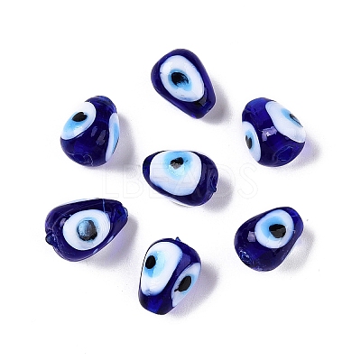Handmade Evil Eye Lampwork Beads LAMP-T021-16B-1