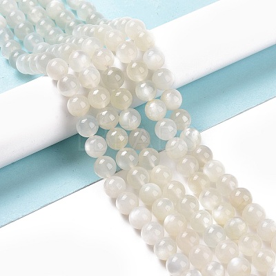 Natural White Moonstone Beads Strands G-F306-05AB-8mm-1