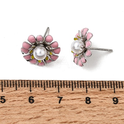 Brass Enamel Stud Earrings KK-CBA8324-27P-1