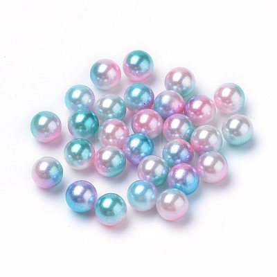Rainbow Acrylic Imitation Pearl Beads OACR-R065-6mm-A05-1