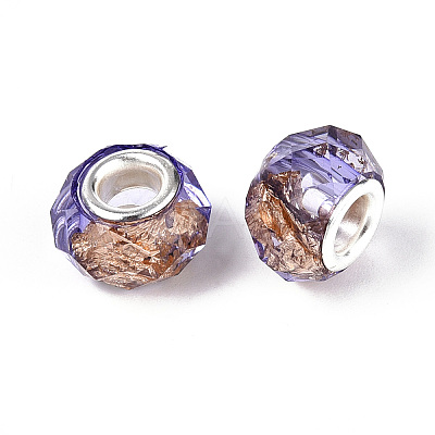 Transparent Resin Rondelle European Beads LS-RESI-N044-01H-1