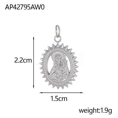 304 Stainless Steel Pendants STAS-OY002-21P-1