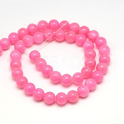 Natural Yellow Jade Beads Strands G-G598-8mm-YXS-21-1