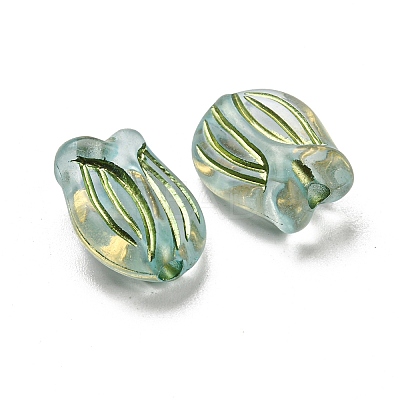 Plating Transparent Acrylic Beads OACR-B013-14B-1